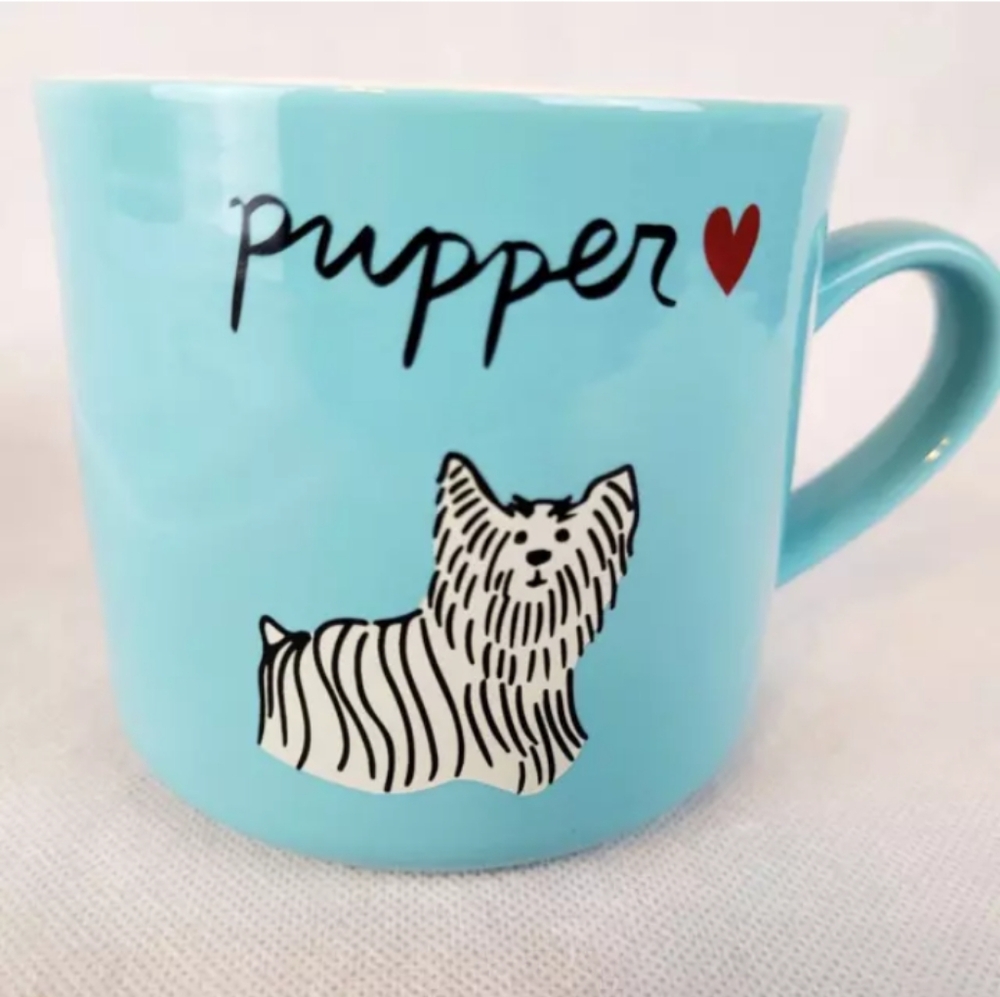 Opalhouse Stoneware Valentines Heart Pupper Blue Mug with Dog Design
